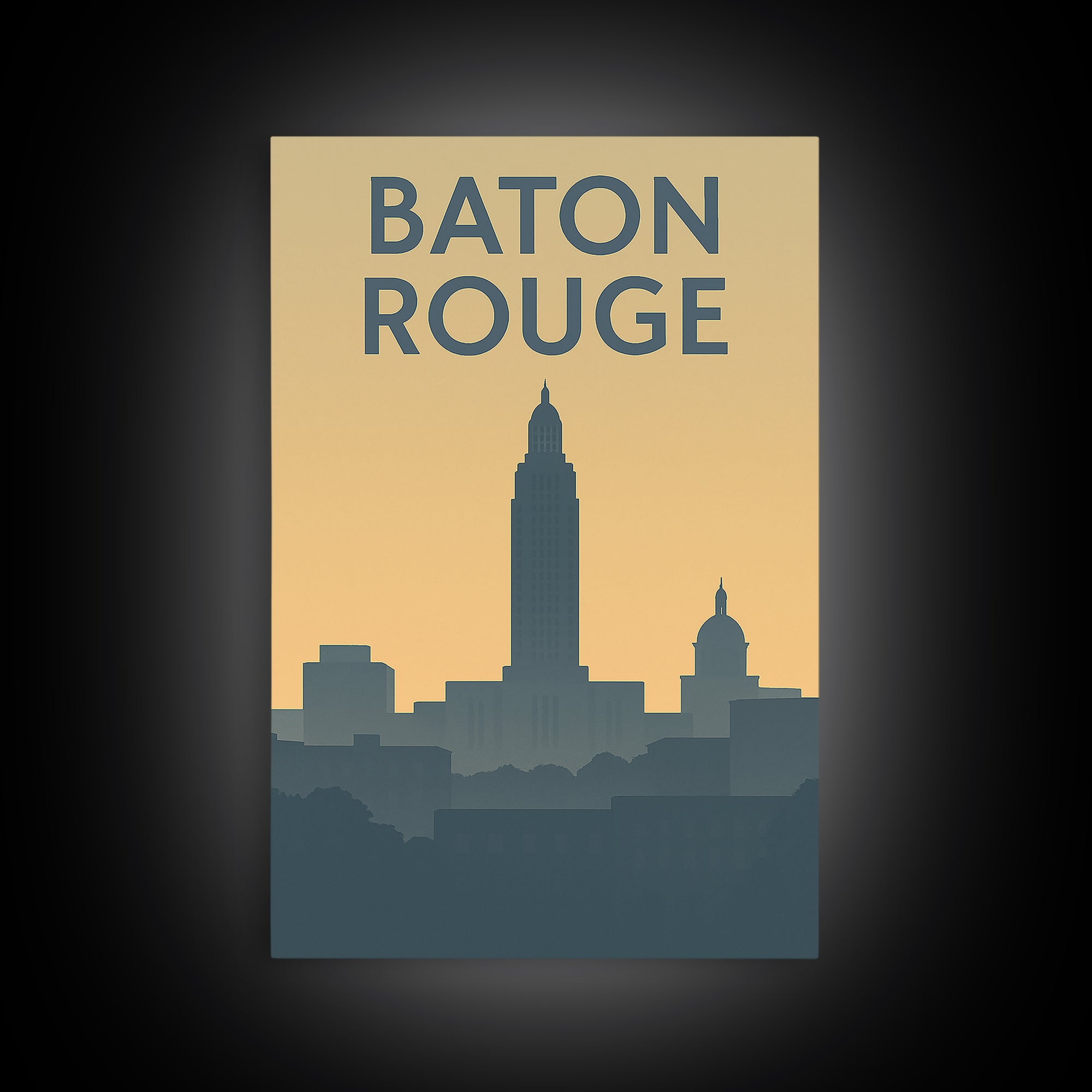 Baton Rouge Louisiana Travel Poster, Canvas Print, Retro Wall Art, Baton Rouge Art Print, Fine Art Print, Travel Wall Art, Poster Art