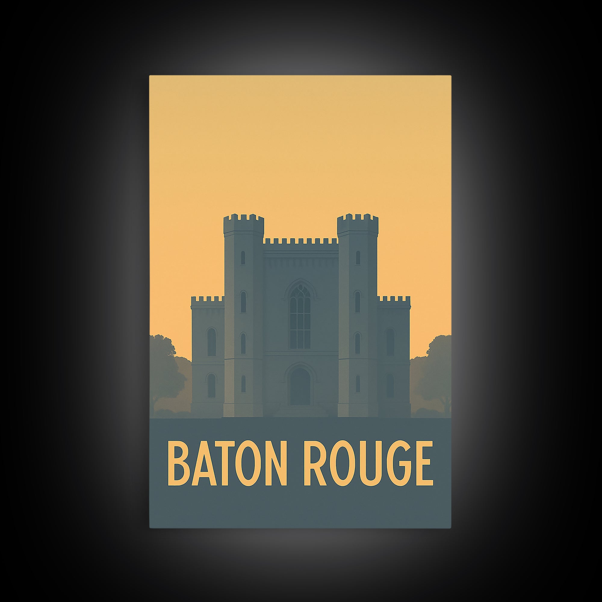 Baton Rouge Travel Poster, Canvas Print, Minimalist Retro Wall Art, Baton Rouge Wall Art, Modern Wall Decor, Retro Travel Print