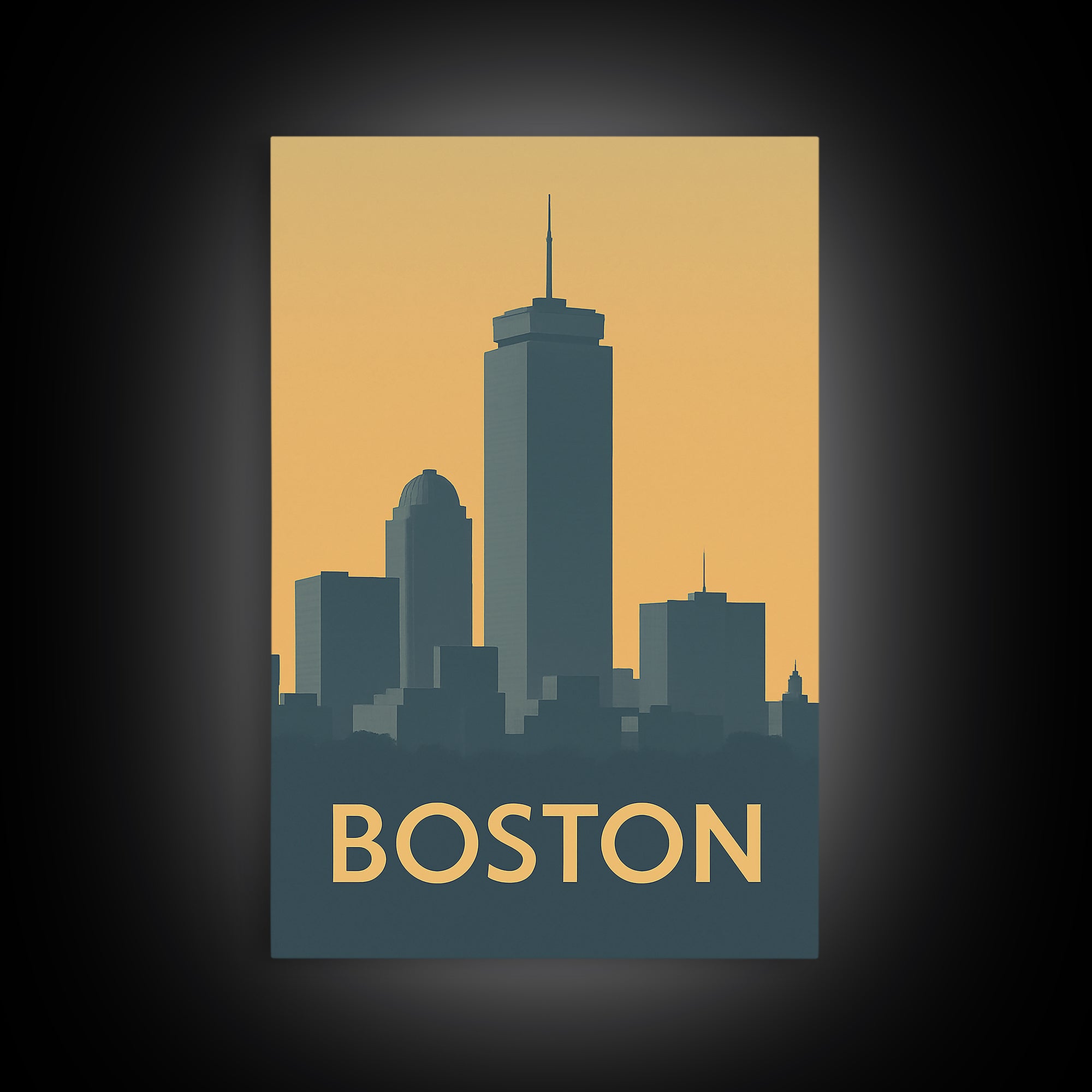 Boston Travel Poster, Canvas Print, Mid Century Travel Art, Boston Travel Art, Vintage City Poster, Vintage Travel Print, Travel Art Print