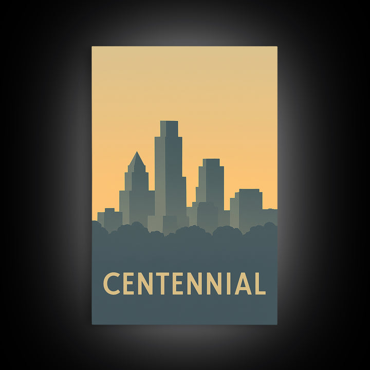 Centennial Travel Poster, Canvas Print, Vintage City Poster Art, Centennial Poster Print, Vintage Travel Print, Travel Poster Set