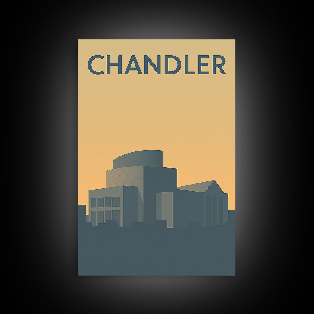 Chandler Arizona Travel Poster, Canvas Print, Retro Wall Art, Chandler City Art, Retro Travel Print, City Travel Prints, City Art Print