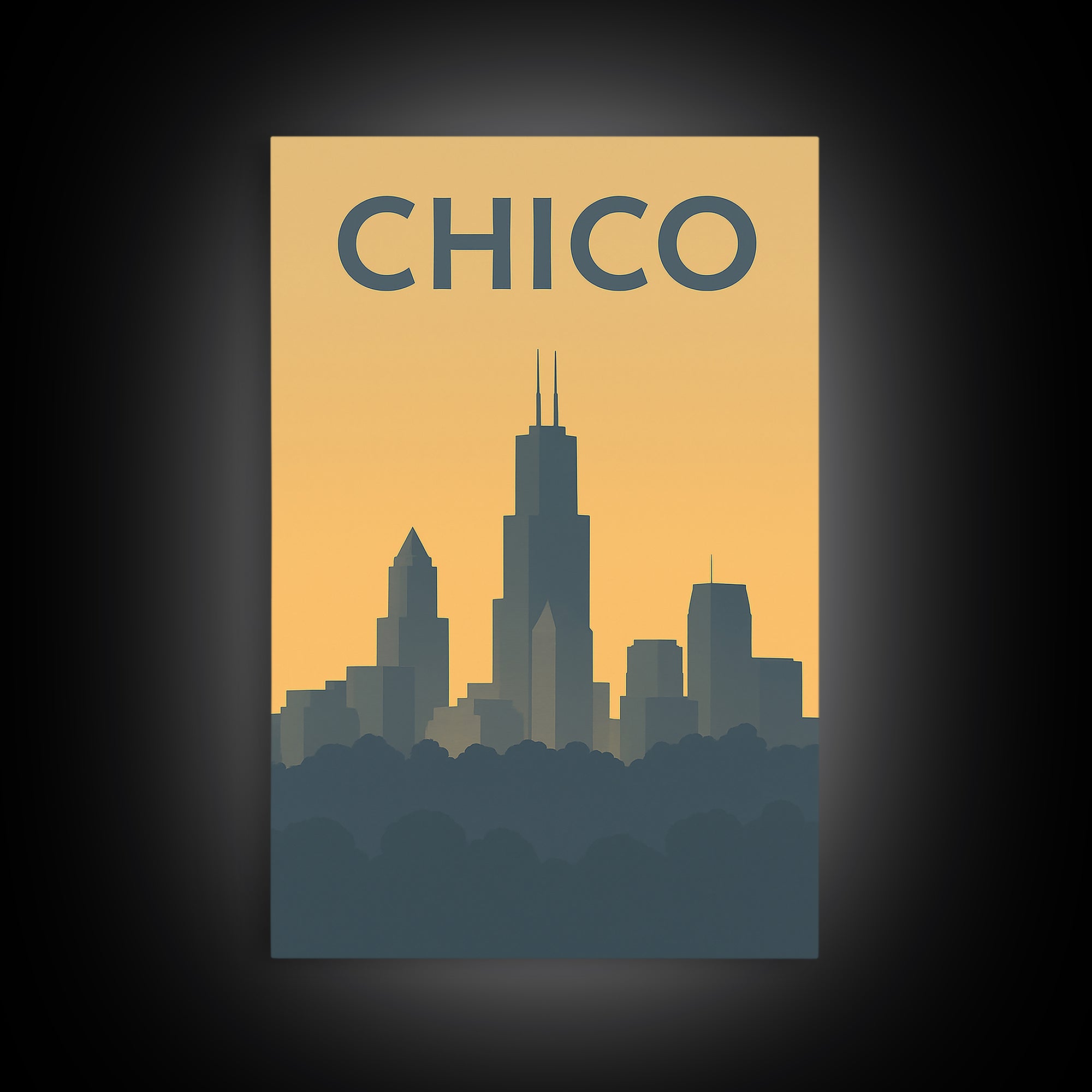 Chico California Travel Poster, Canvas Print, Vintage City Poster Art, Chico Wall Art, Vintage City Poster, Retro Travel Print, Poster Print
