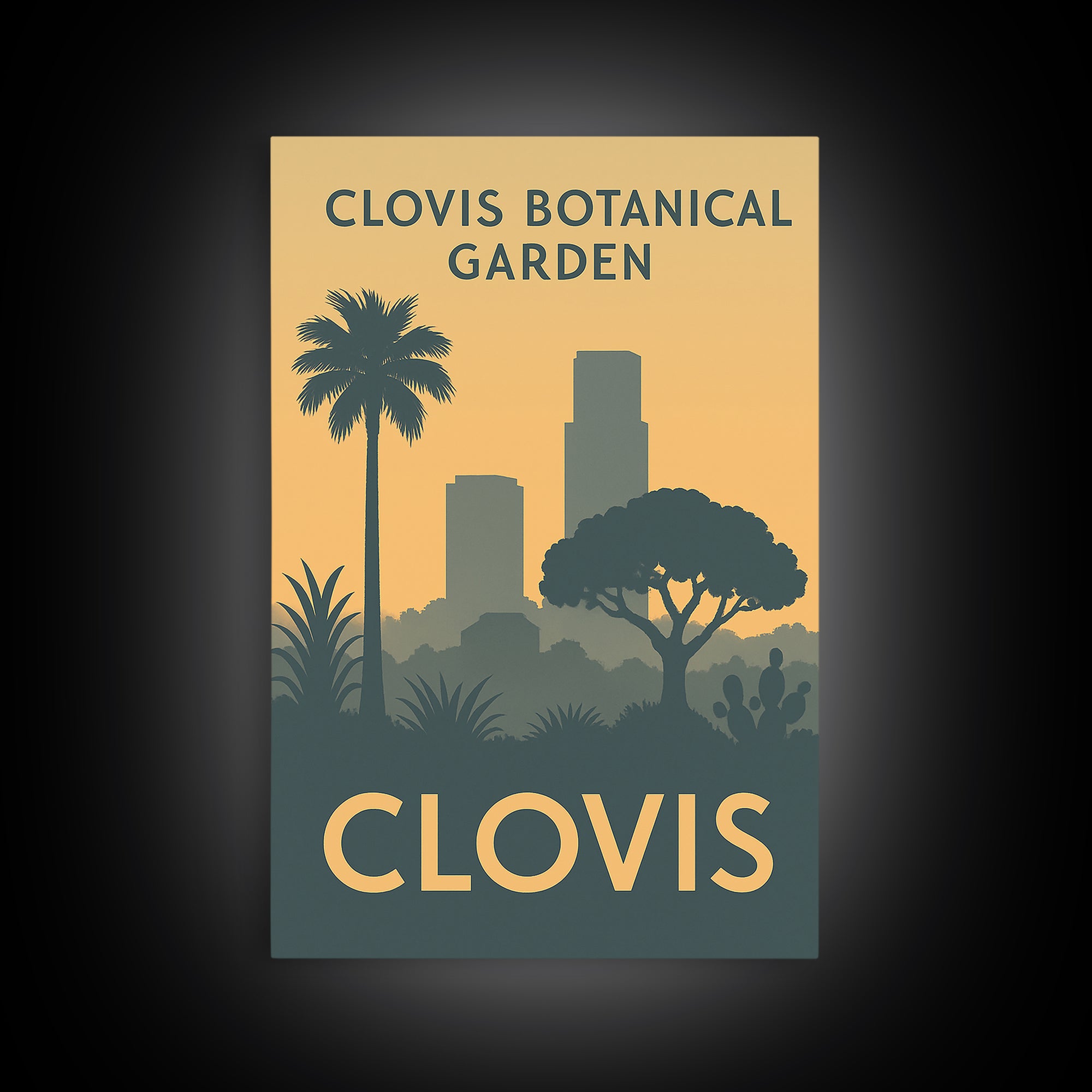 Clovis Travel Poster, Canvas Print, Minimalist Retro Wall Art, Clovis Travel Art, Fine Art Print, Eclectic Wall Decor, Wanderlust Decor