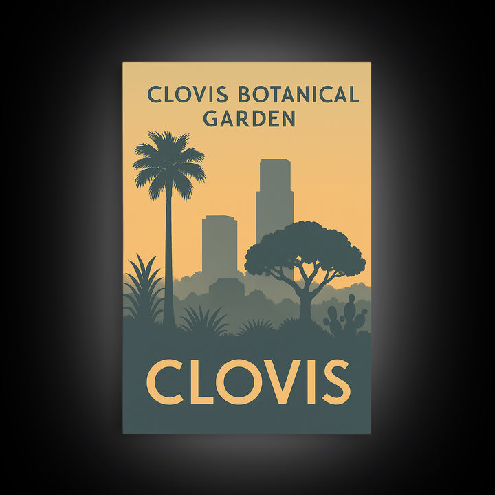 Clovis Travel Poster, Canvas Print, Minimalist Retro Wall Art, Clovis Travel Art, Fine Art Print, Eclectic Wall Decor, Wanderlust Decor