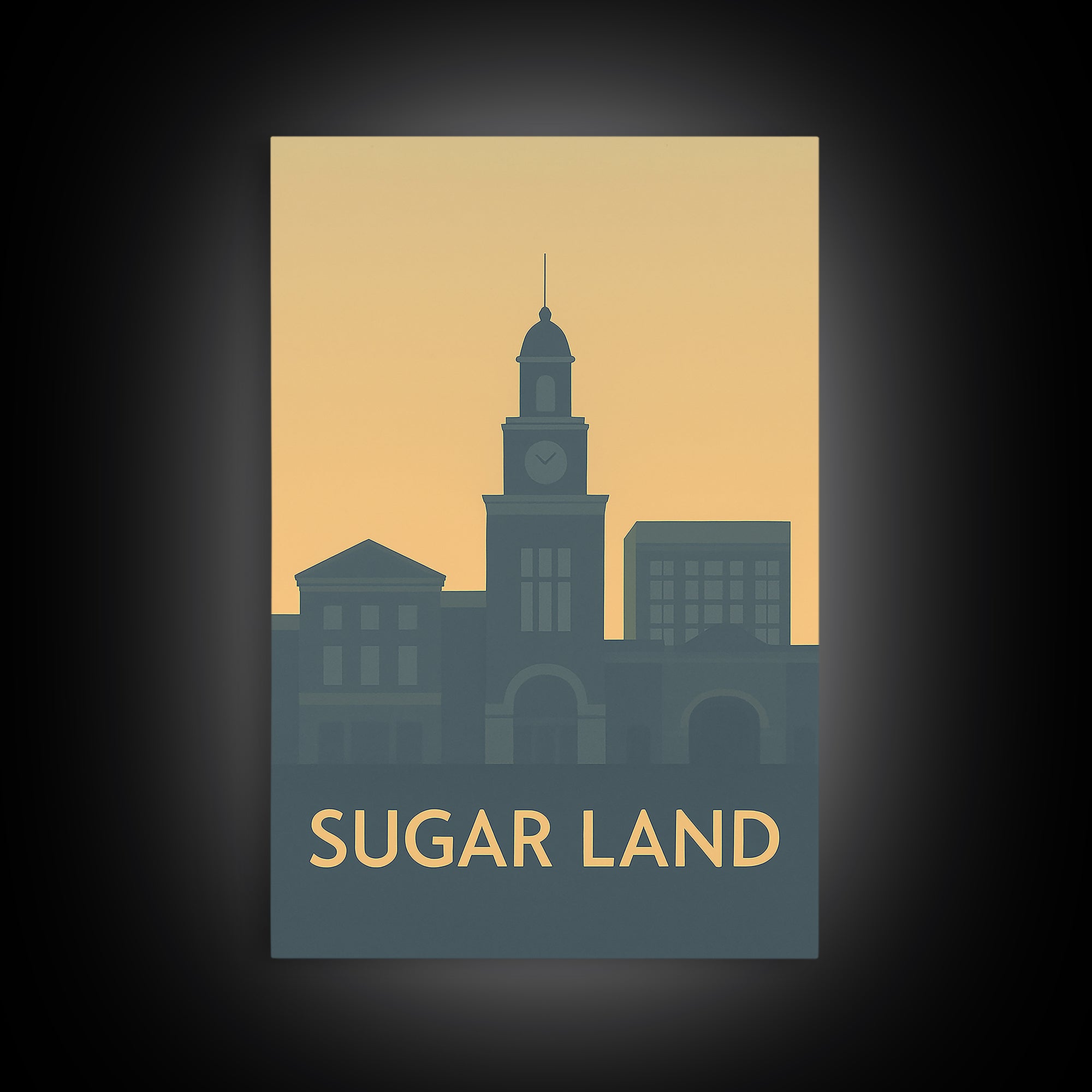 Sugar Land Travel Poster, Canvas Print, Mid Century Travel Art, Sugar Land Art Print, Travel Wall Art, Vintage Travel Print, Poster Art