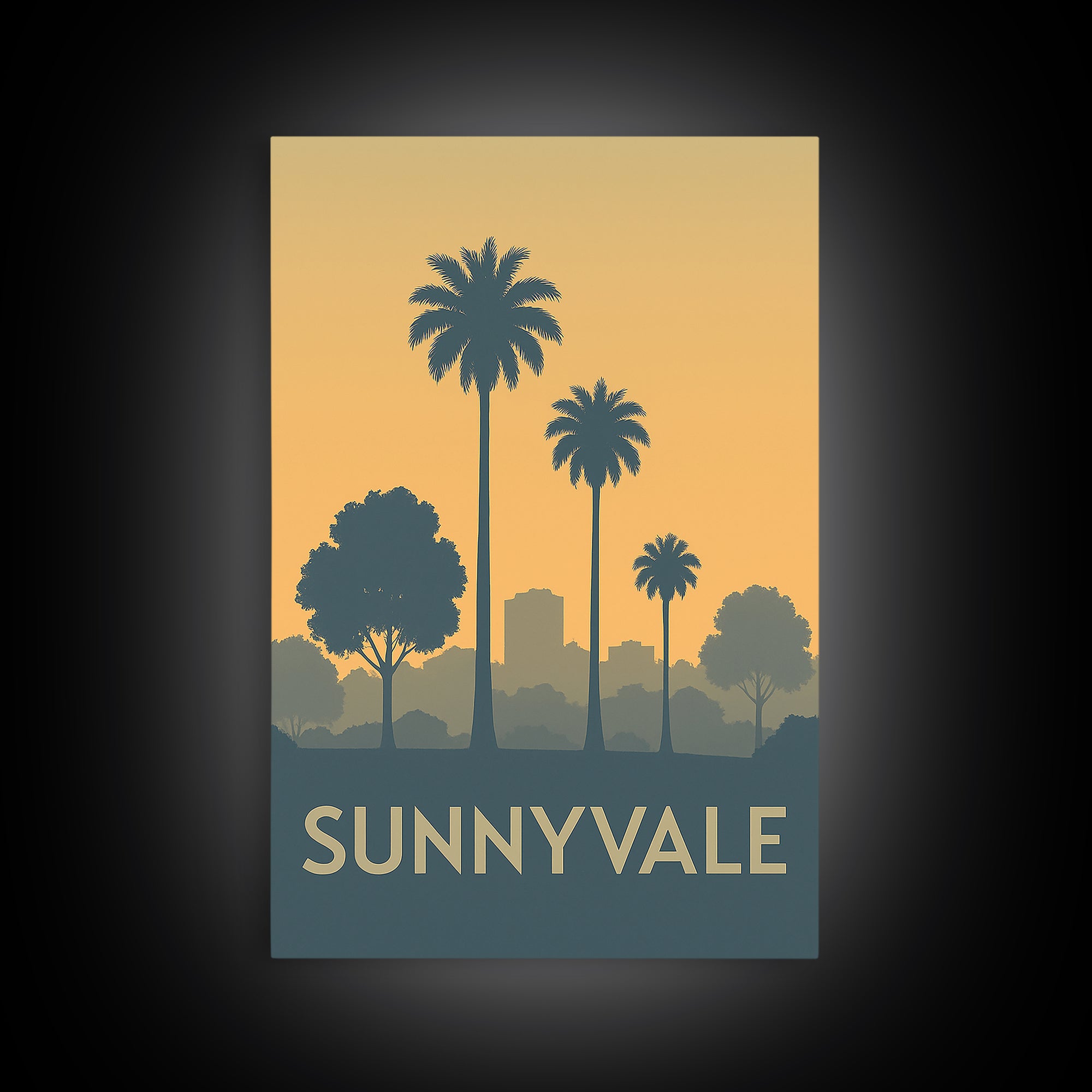 Sunnyvale California Travel Poster, Canvas Print, Travel Art, Sunnyvale Art Print, Wanderlust Decor, City Art Print, Travel Print