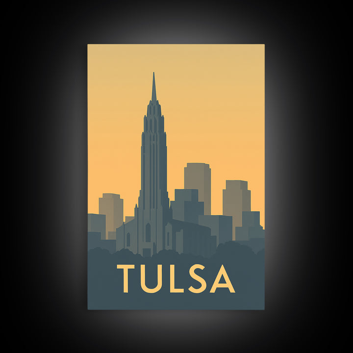 Tulsa Oklahoma Travel Poster, Canvas Print, Mid Century Travel Art, Tulsa City Art, Vintage Travel Art, Vintage City Poster, Art Print