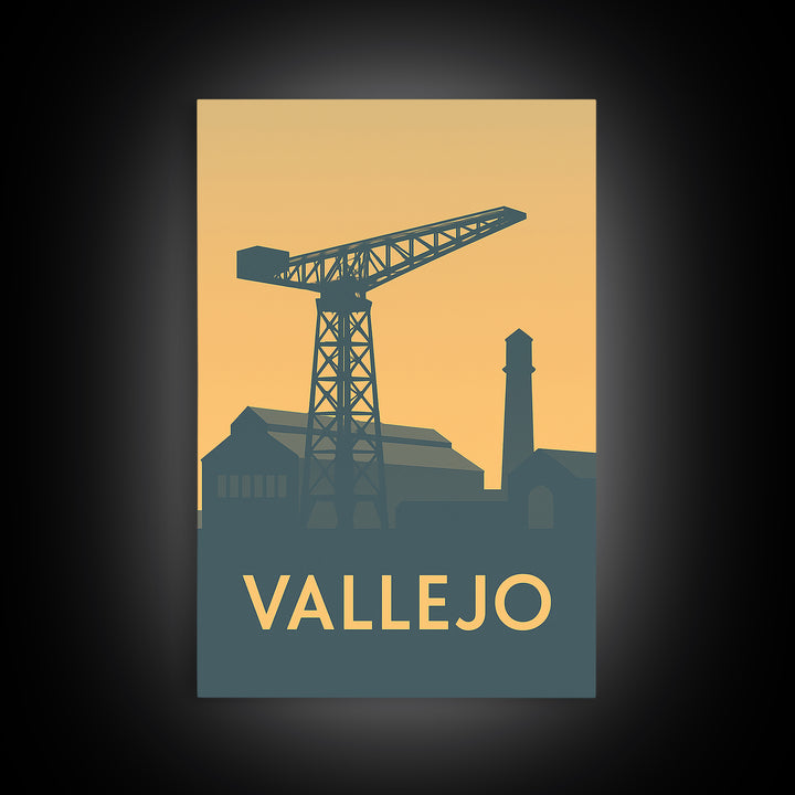 Vallejo California Travel Poster, Canvas Print, Vintage City Poster Art, Vallejo Wall Art, Poster Art, City Illustration, Fine Art Print