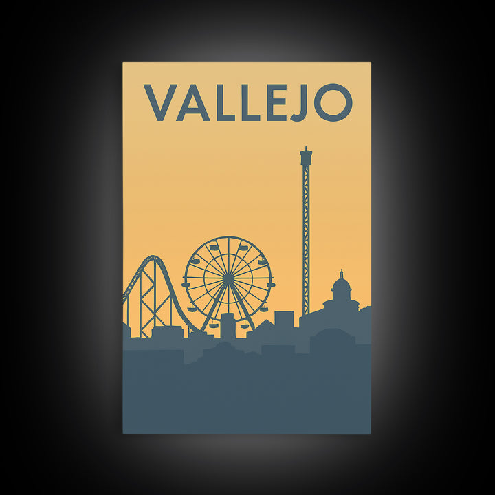 Vallejo Travel Poster, Framed Canvas Print, Mid Century Travel Art, Vallejo Travel Art, Vintage Travel Art, Gift For Travelers