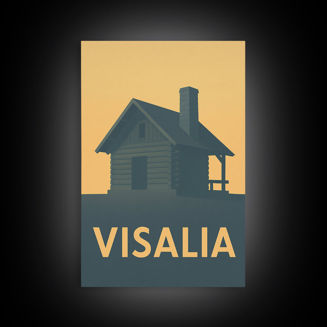 Visalia Travel Poster, Canvas Print, Sunset Skyline Wall Art, Visalia Wall Art, Travel Wall Art, City Travel Prints, Watercolor Skyline Art