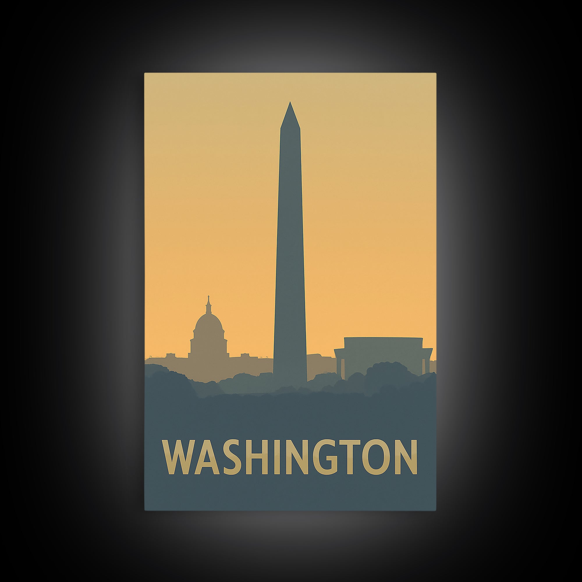 Washington Travel Poster, Canvas Print, Vintage City Poster Art, Washington Travel Art, Vintage City Poster, Gift For Travelers