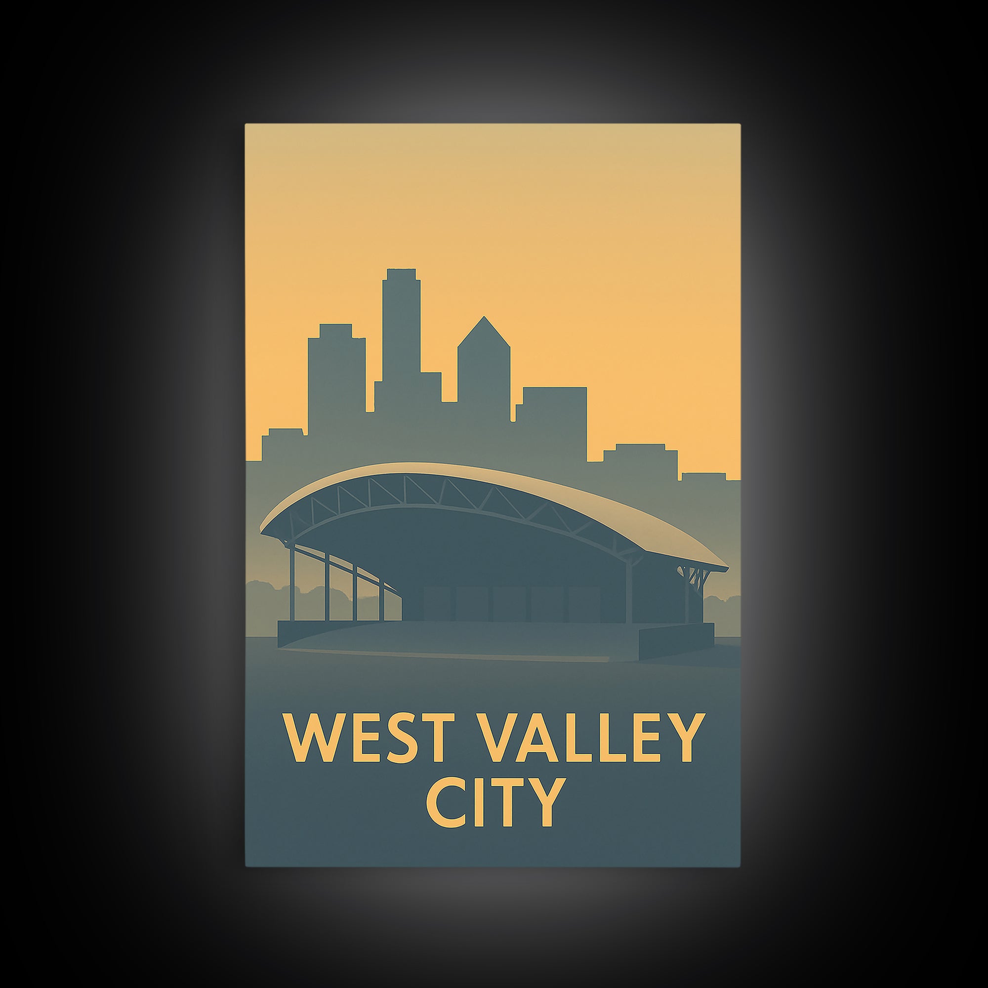 West Valley City Travel Poster, Canvas Print, Mid Century Travel Art, West Valley City Travel Art, Mid Century Wall Art, Eclectic Wall Decor
