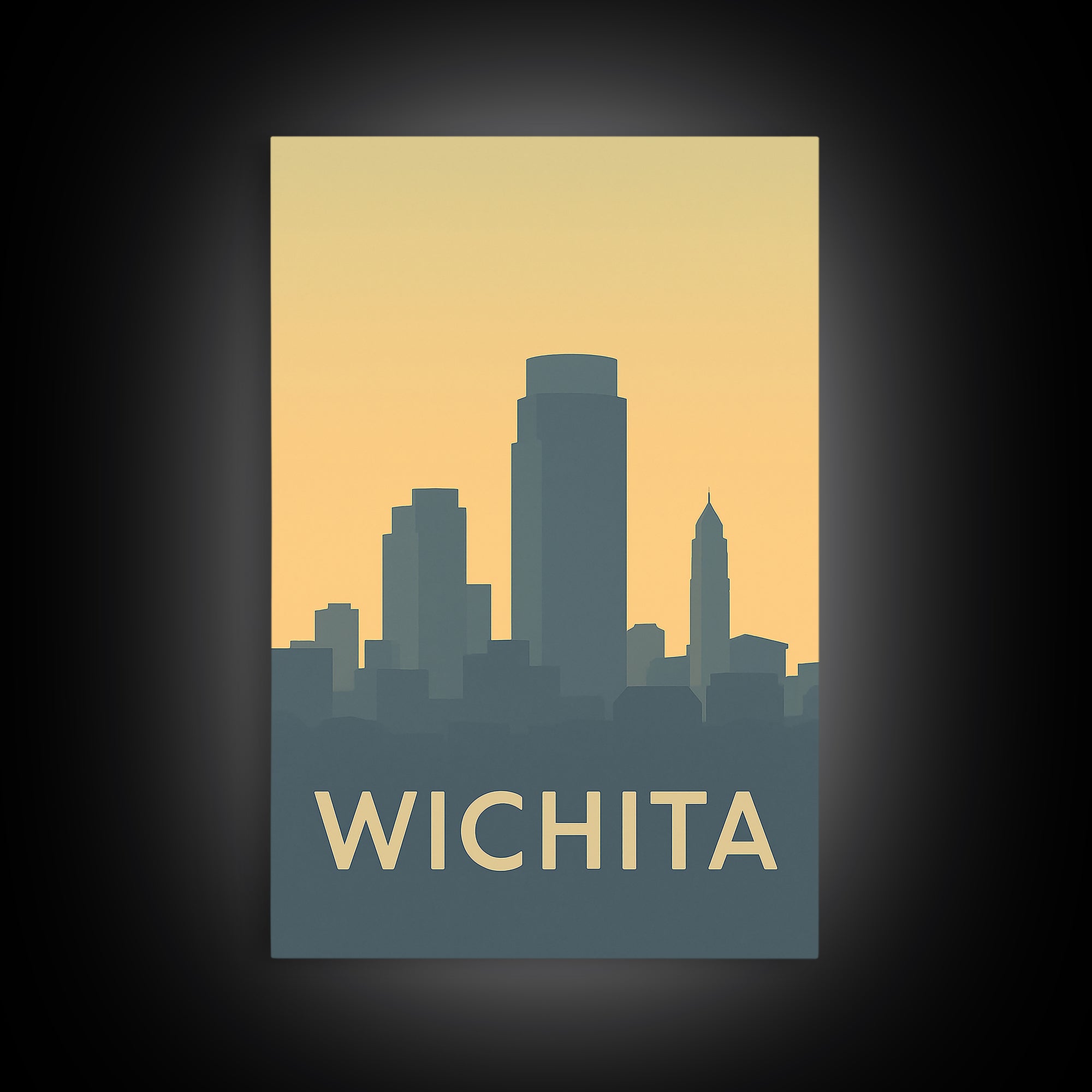 Wichita Travel Poster, Canvas Print, Mid Century Travel Art, Wichita City Art, Travel Wall Art, Travel Art Print, Wanderlust Decor