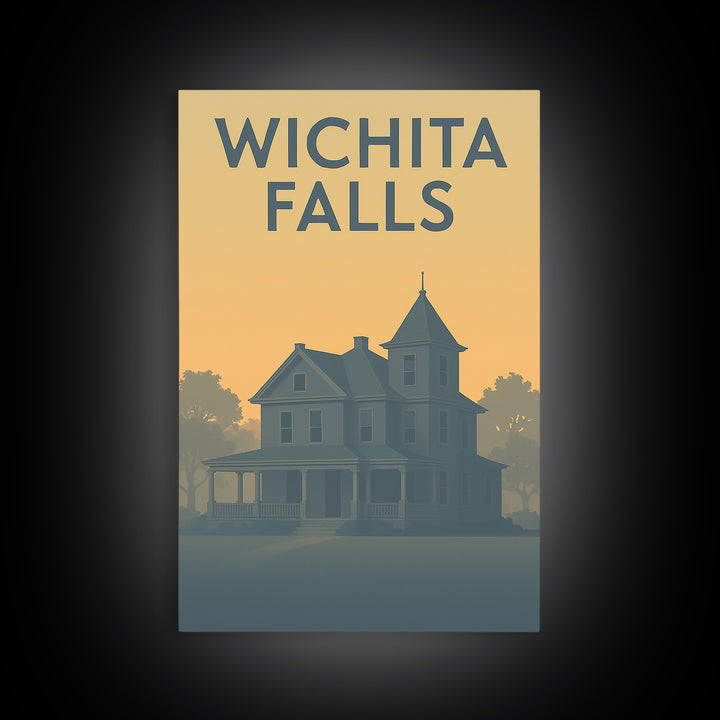 Wichita Falls Texas Travel Poster, Canvas Print, Mid Century Travel Art, Wichita Falls Travel Art, Vintage Travel Print, Travel Poster Set