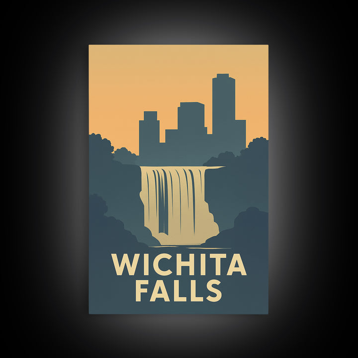 Wichita Falls Travel Poster, Canvas Print, Vintage City Poster Art, Wichita Falls Poster Print, Travel Poster Art, Gift For Travelers
