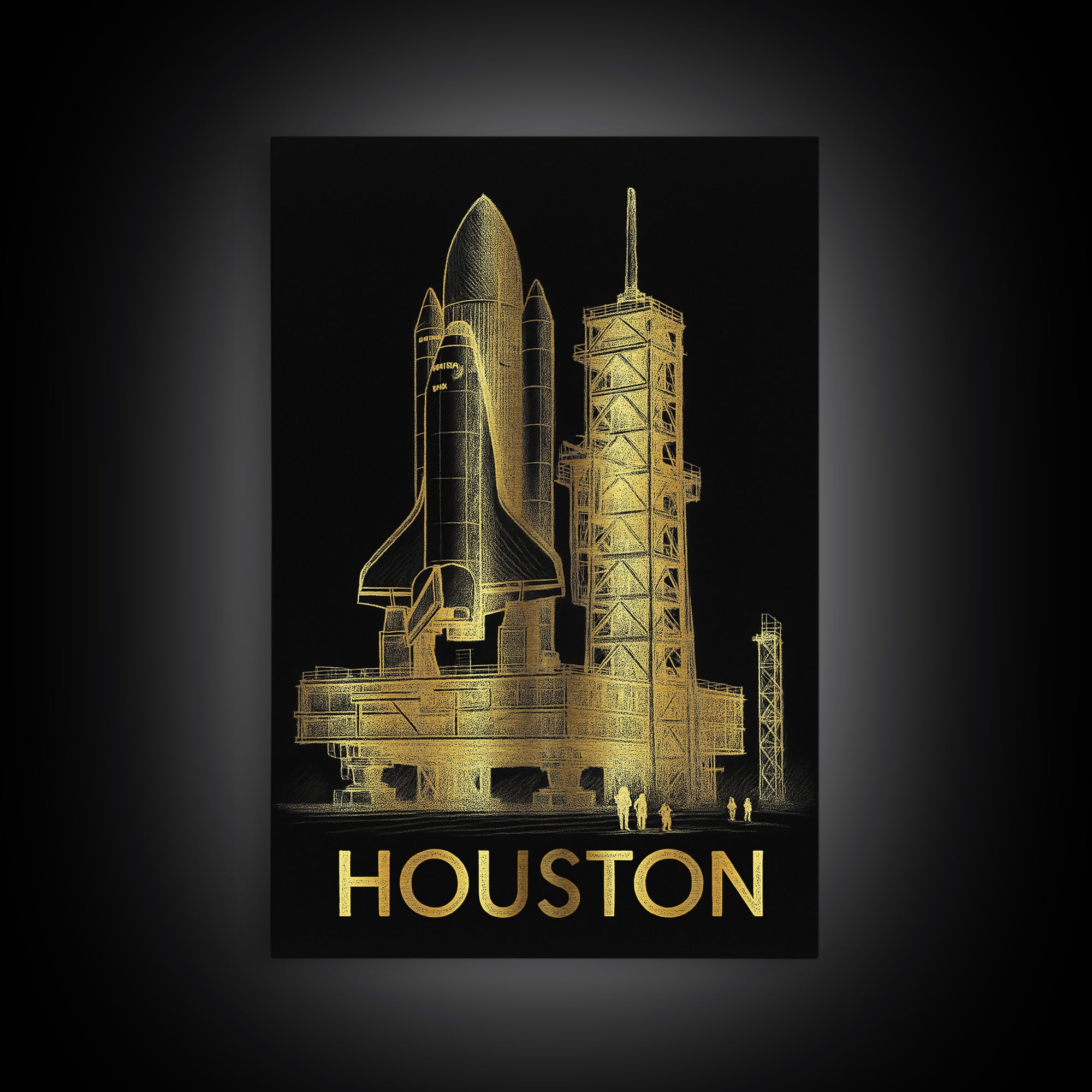 Houston Texas Travel Poster, Canvas Print, Gold Sketch Wall Art, Houston Art Print, Travel Wall Art, Retro Travel Print, Travel Print