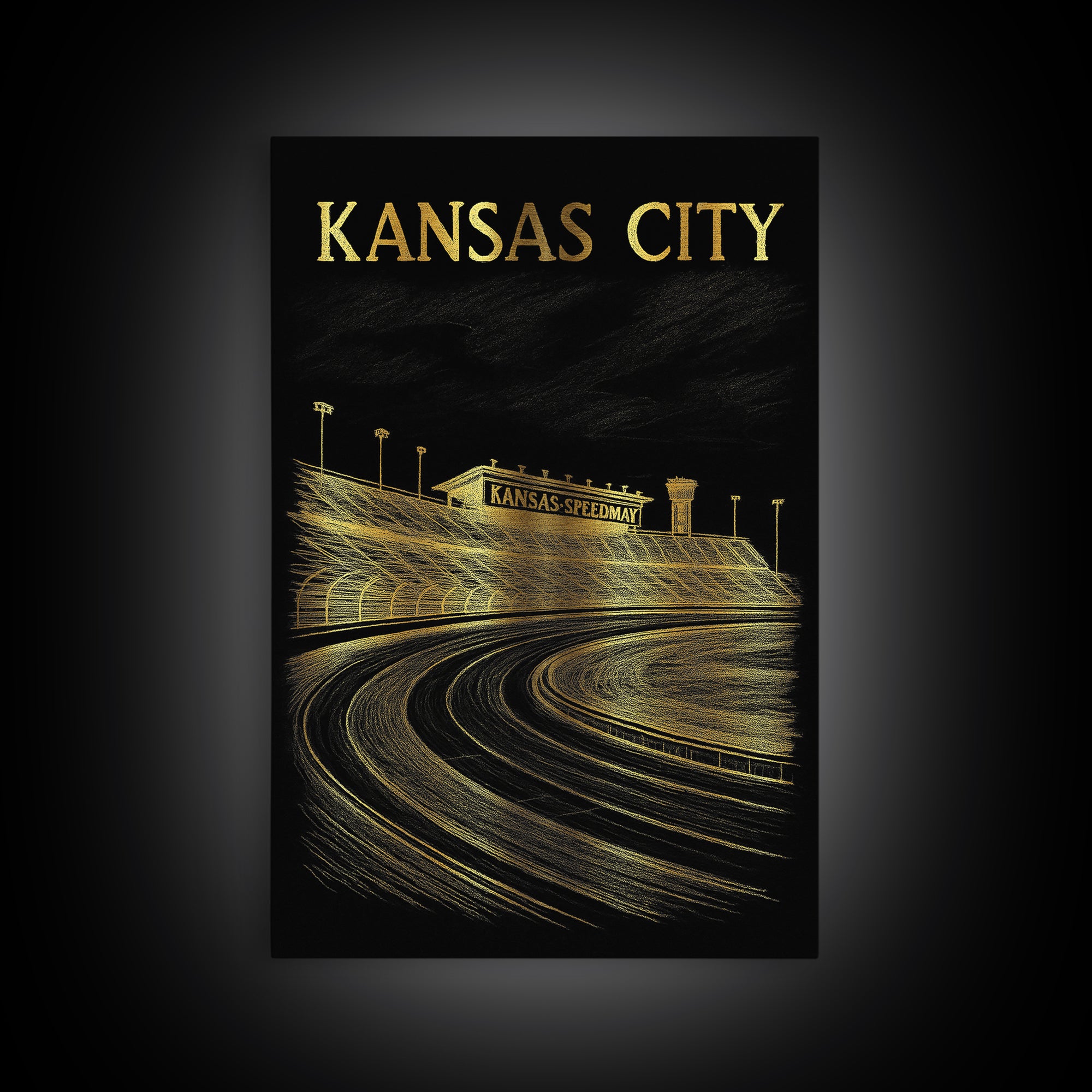 Kansas City Missouri Travel Poster, Canvas Print, Black And Gold Line Art, Kansas City City Art, Travel Wall Art, Wall Art, Design 1