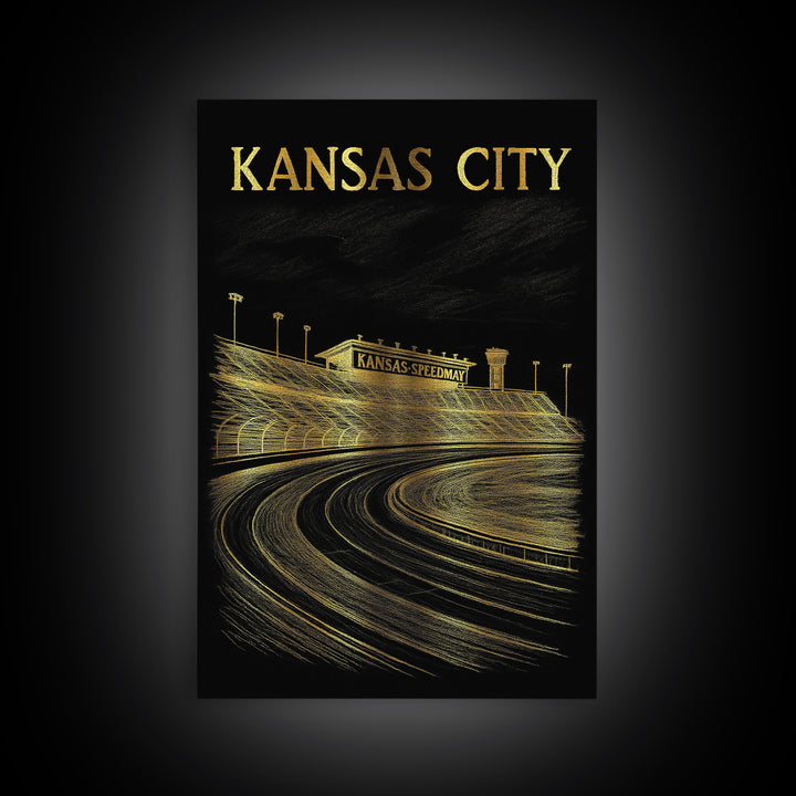 Kansas City Missouri Travel Poster, Canvas Print, Black And Gold Line Art, Kansas City City Art, Travel Wall Art, Wall Art, Design 1