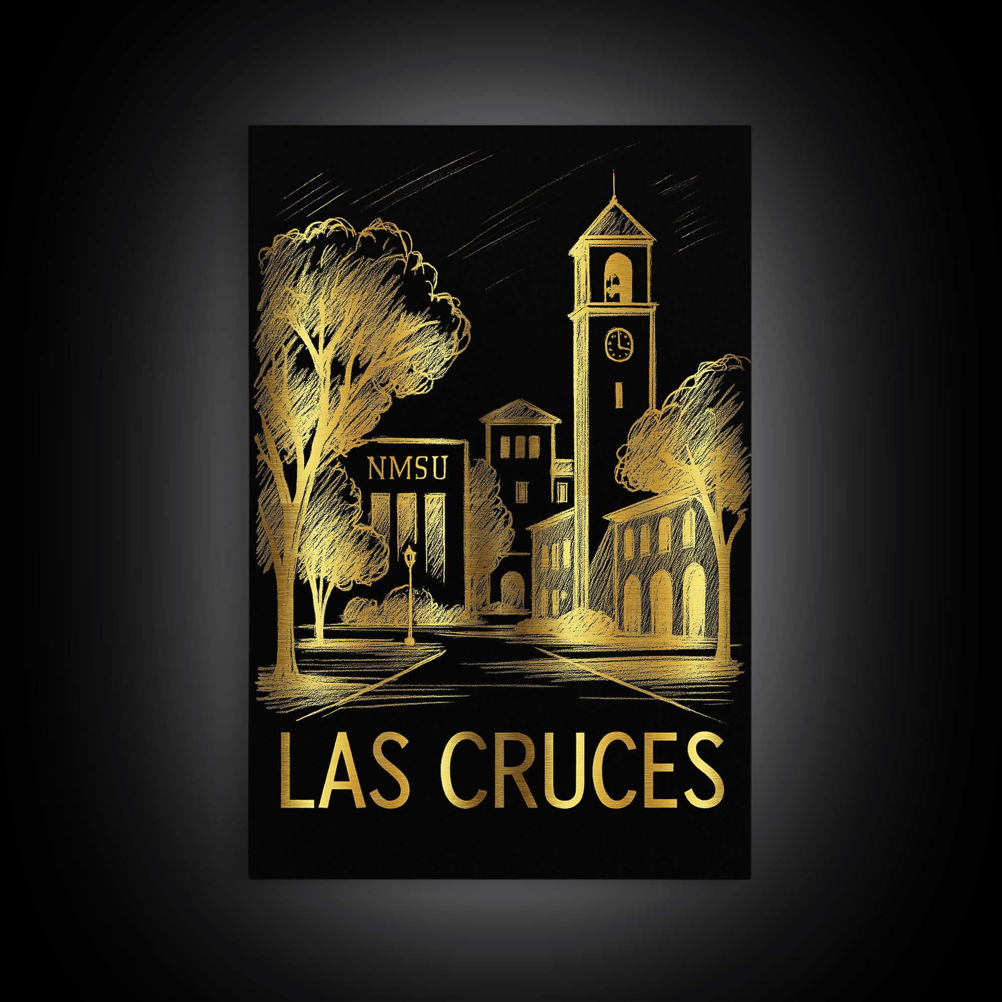 Las Cruces Travel Poster, Canvas Print, Black And Gold Line Art, Las Cruces Wall Art, City Travel Prints, Travel Poster Set, Travel Print