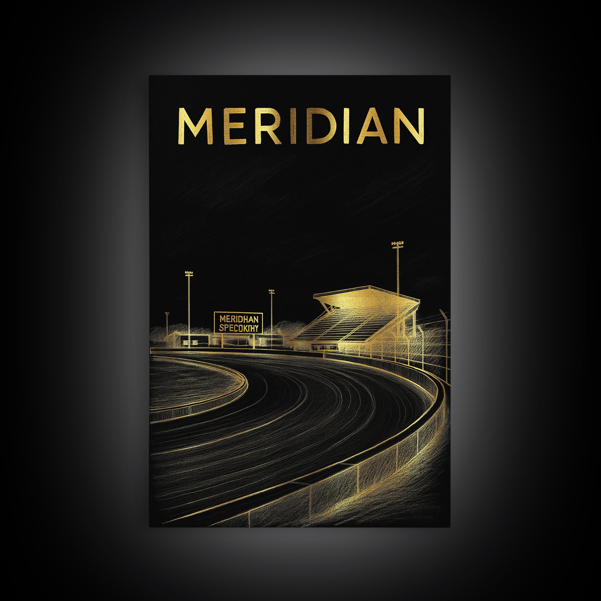 Meridian Idaho Travel Poster, Canvas Print, Black And Gold Line Art, Meridian Wall Art, Wall Decor, Fine Art Print, Gift For Travelers