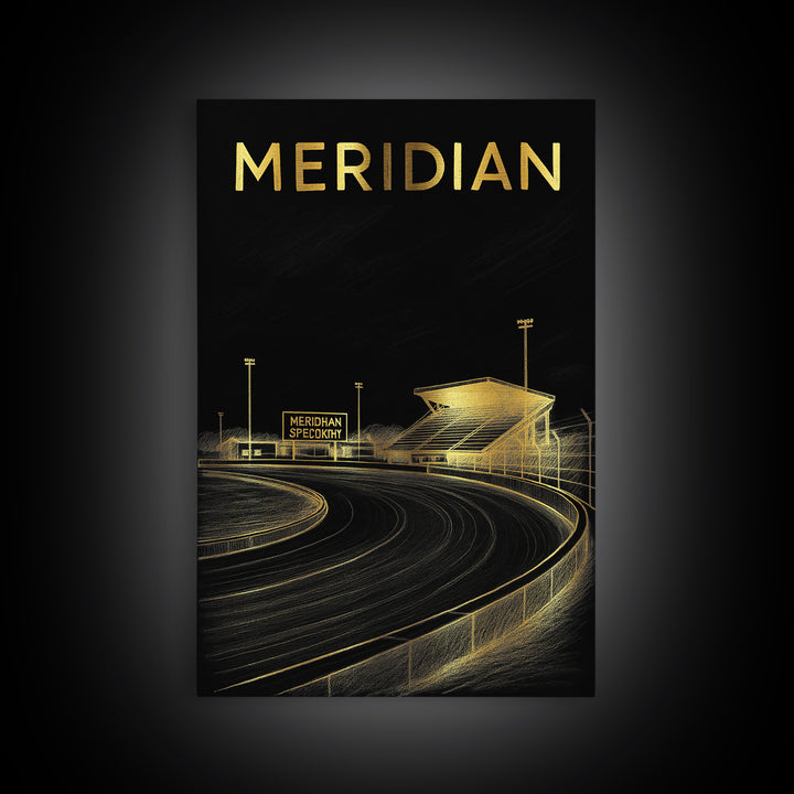 Meridian Idaho Travel Poster, Canvas Print, Black And Gold Line Art, Meridian Wall Art, Wall Decor, Fine Art Print, Gift For Travelers
