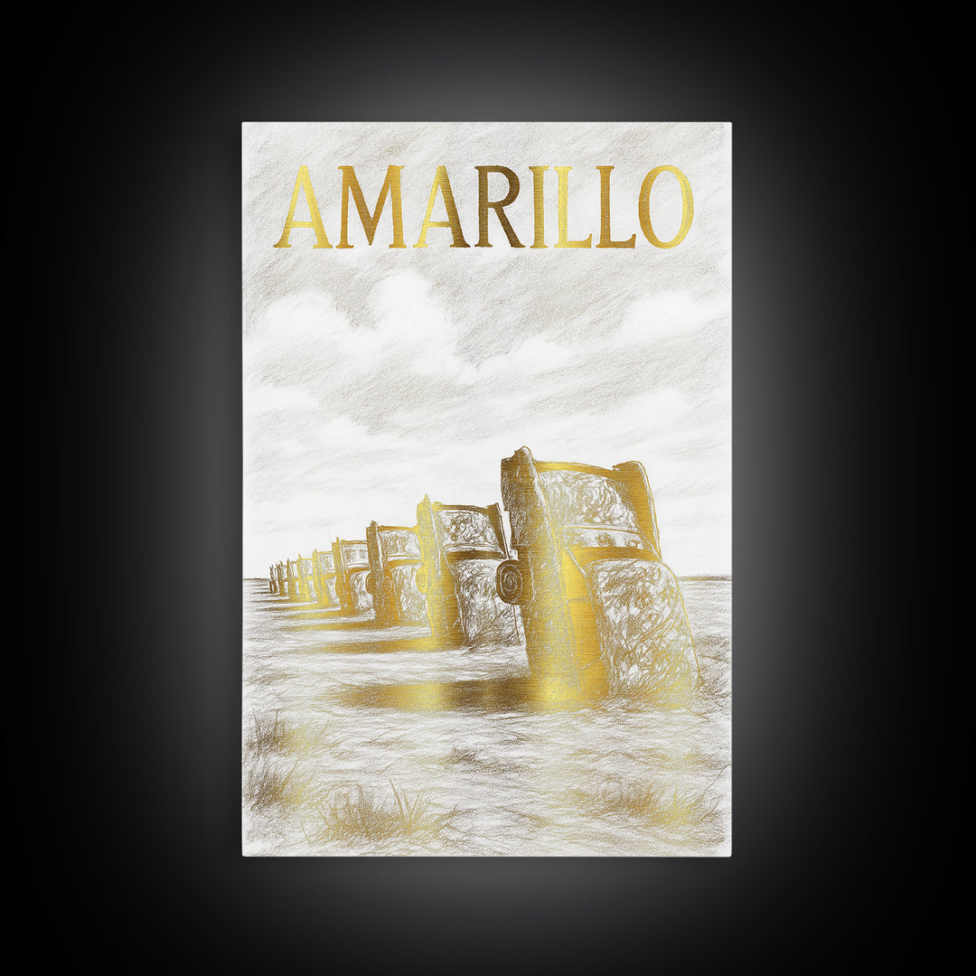 Amarillo Texas Travel Poster, Framed Canvas Print, Minimalist Poster Art, Amarillo Travel Art, Travel Wall Art, City Travel Prints, Wall Art