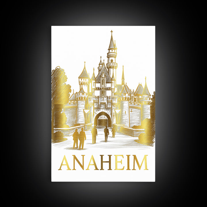 Anaheim Travel Poster, Canvas Print, Elegant City Illustration, Anaheim Poster Print, Fine Art Print, Travel Wall Decor, Travel Art Print