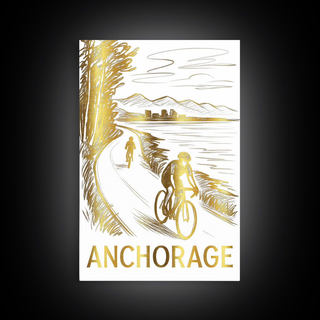 Anchorage Travel Poster, Canvas Print, Elegant City Illustration, Anchorage City Art, Travel Poster Art, Mid Century Wall Art, Design 2