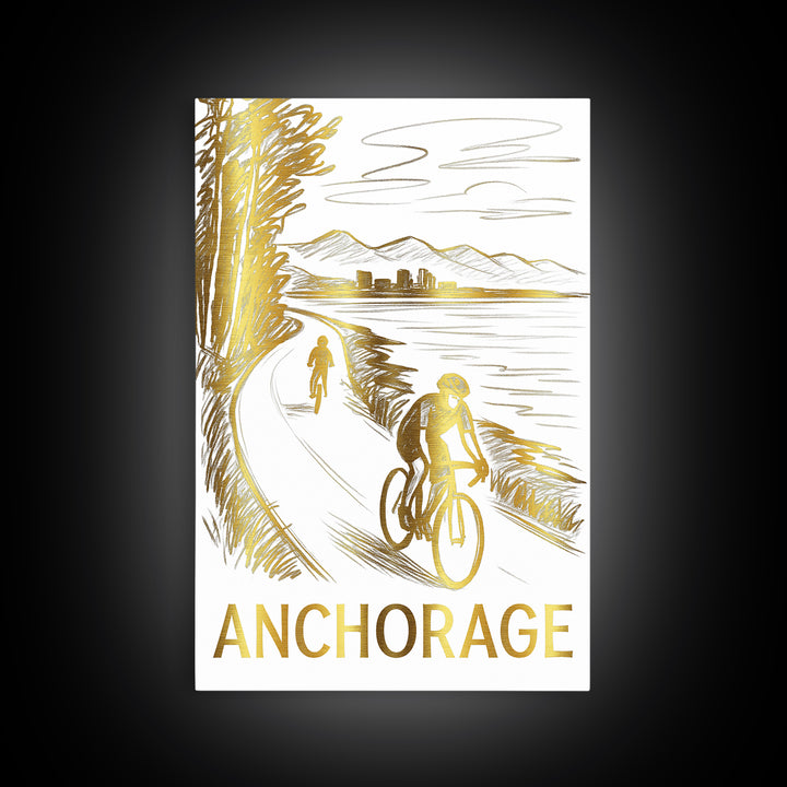 Anchorage Travel Poster, Canvas Print, Elegant City Illustration, Anchorage City Art, Travel Poster Art, Mid Century Wall Art, Design 2