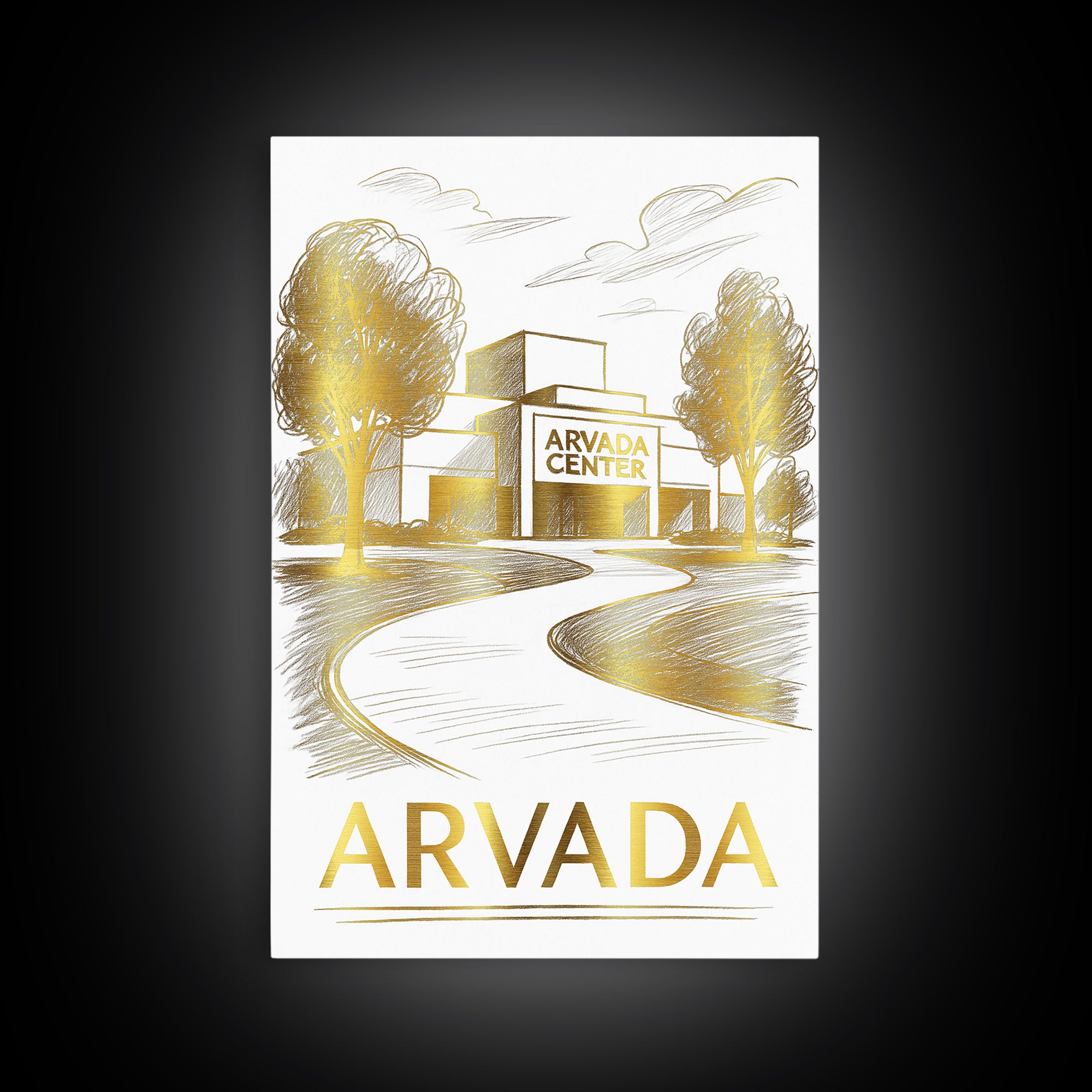 Arvada Travel Poster, Canvas Print, Elegant City Illustration, Arvada City Art, Gift For Travelers, Mid Century Wall Art, Vintage Travel Art