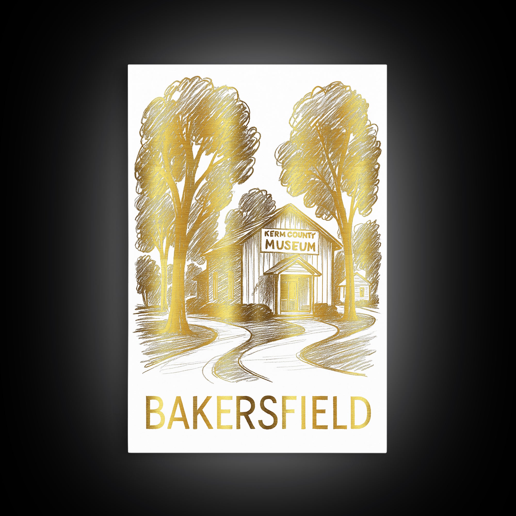 Bakersfield Travel Poster, Framed Canvas Print, Minimalist Poster Art, Bakersfield Art Print, Travel Wall Art, Wanderlust Decor