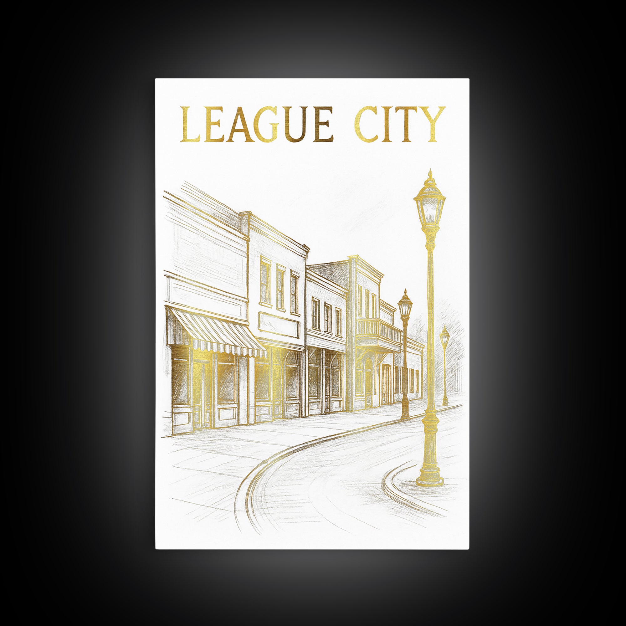 League City Texas Travel Poster, Canvas Print, Minimalist Poster Art, League City Art Print, Travel Wall Art, Skyline Art, Wanderlust Decor