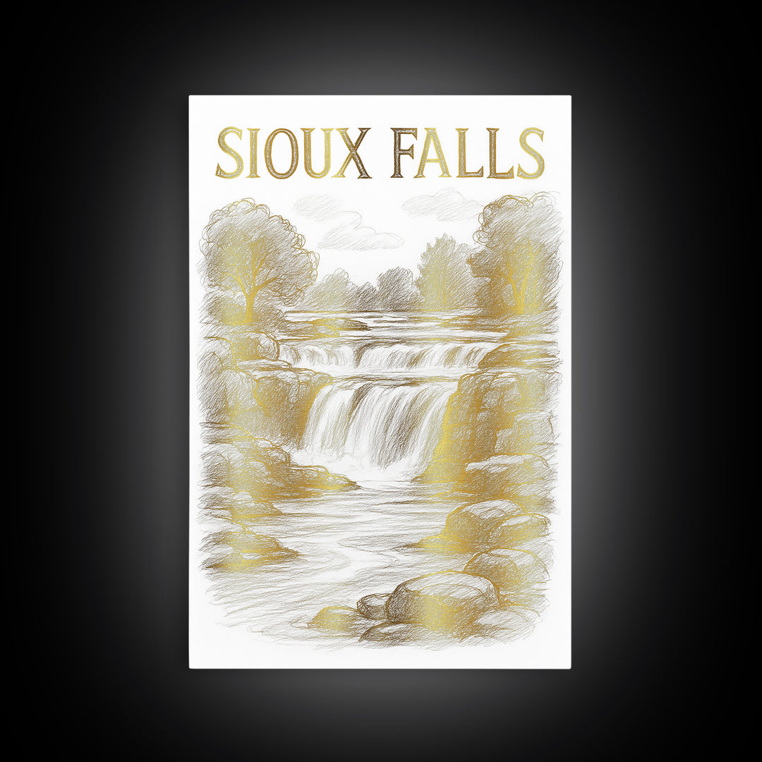 Sioux Falls South Dakota Travel Poster, Canvas Print, Minimalist Poster Art, Sioux Falls Art Print, Eclectic Wall Decor, Retro Travel Print