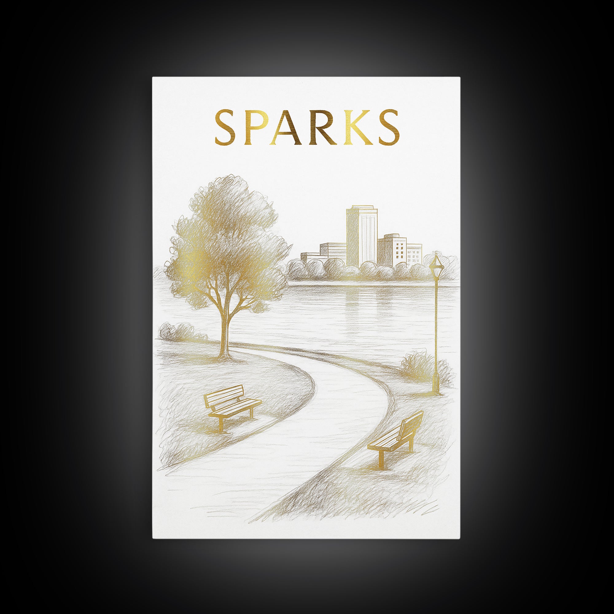 Sparks Nevada Travel Poster, Canvas Print, Elegant City Illustration, Sparks City Art, Travel Art Print, Retro Travel Print, Home Decor