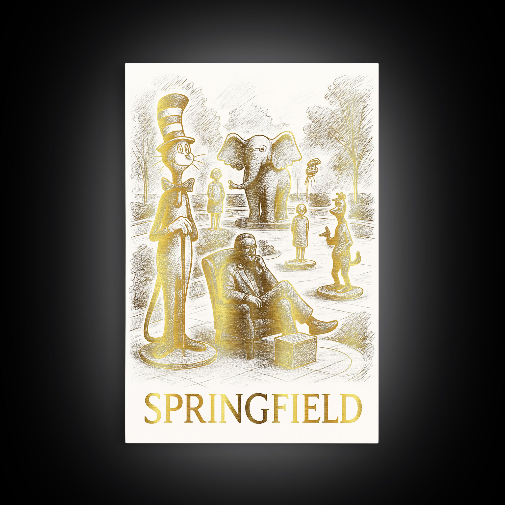 Springfield Travel Poster, Canvas Print, Minimalist Poster Art, Springfield Wall Art, Travel Poster Set, Vintage City Art, Travel Art Print