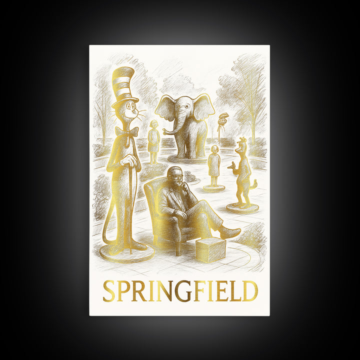 Springfield Travel Poster, Canvas Print, Minimalist Poster Art, Springfield Wall Art, Travel Poster Set, Vintage City Art, Travel Art Print
