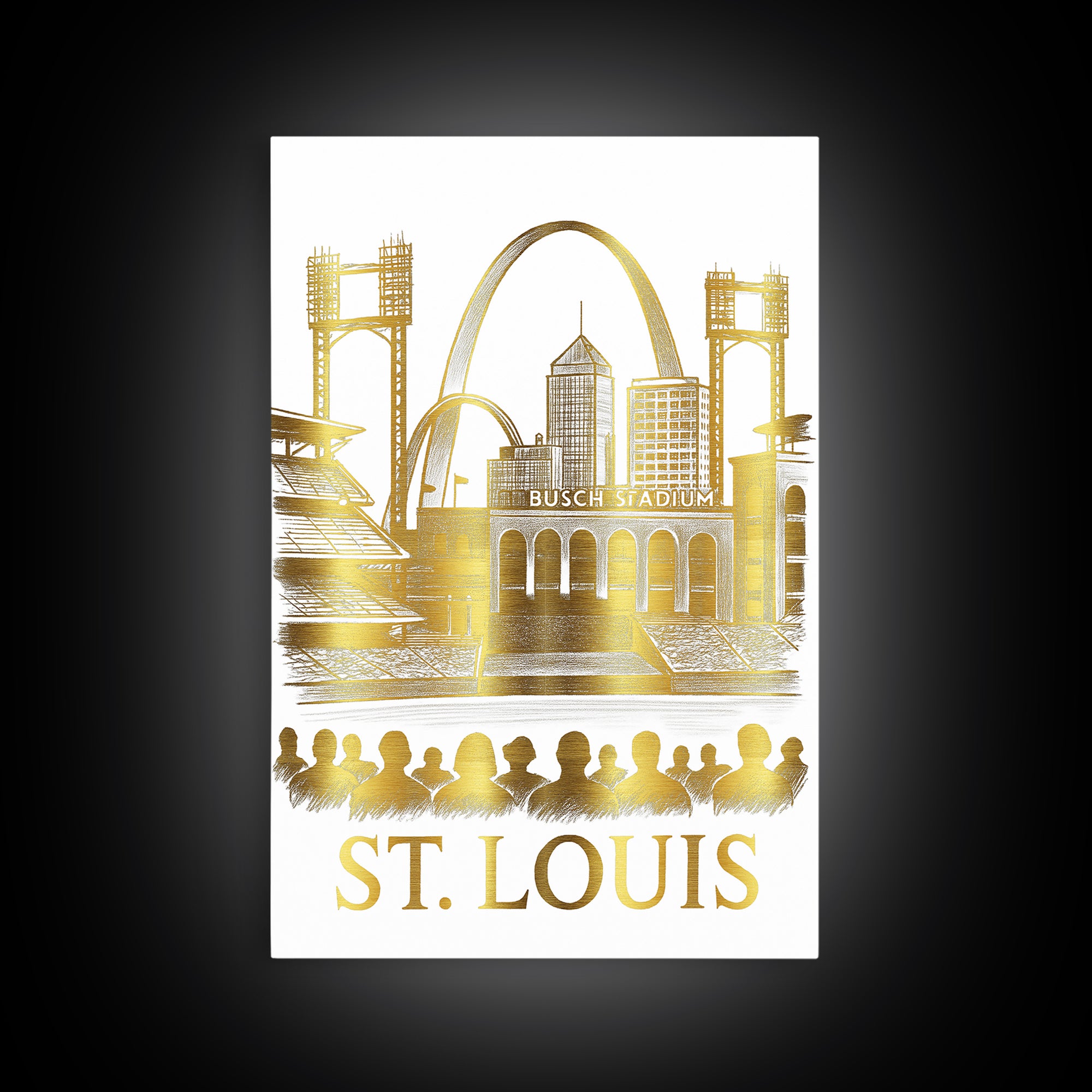St Louis Travel Poster, Canvas Print, Gold Line Drawing Wall Art, St Louis Art Print, Travel Poster Set, Travel Art Print, Fine Art Print