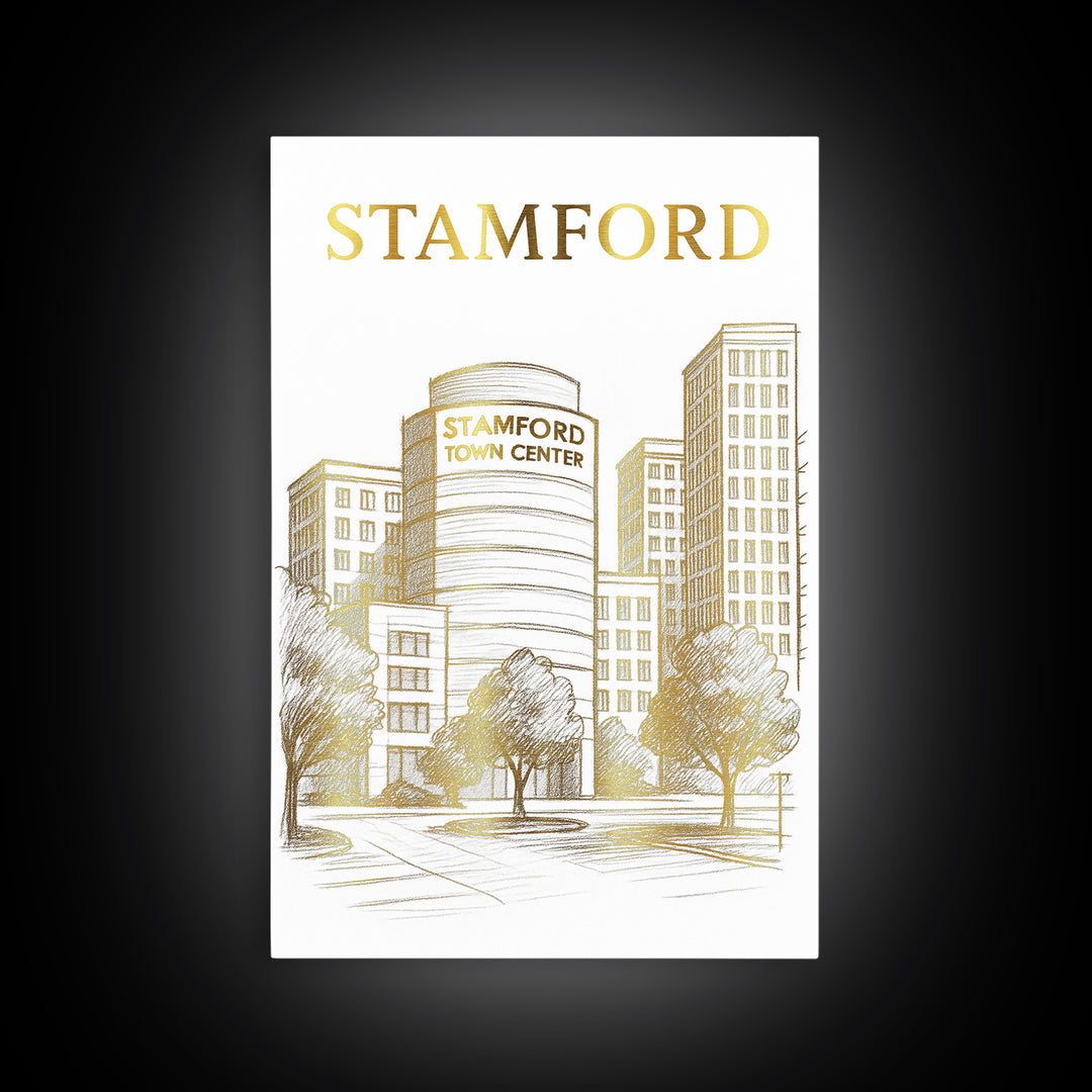 Stamford Connecticut Travel Poster, Canvas Print, Minimalist Poster Art, Stamford Print, Art Print, Gift For Travelers, Travel Poster Set