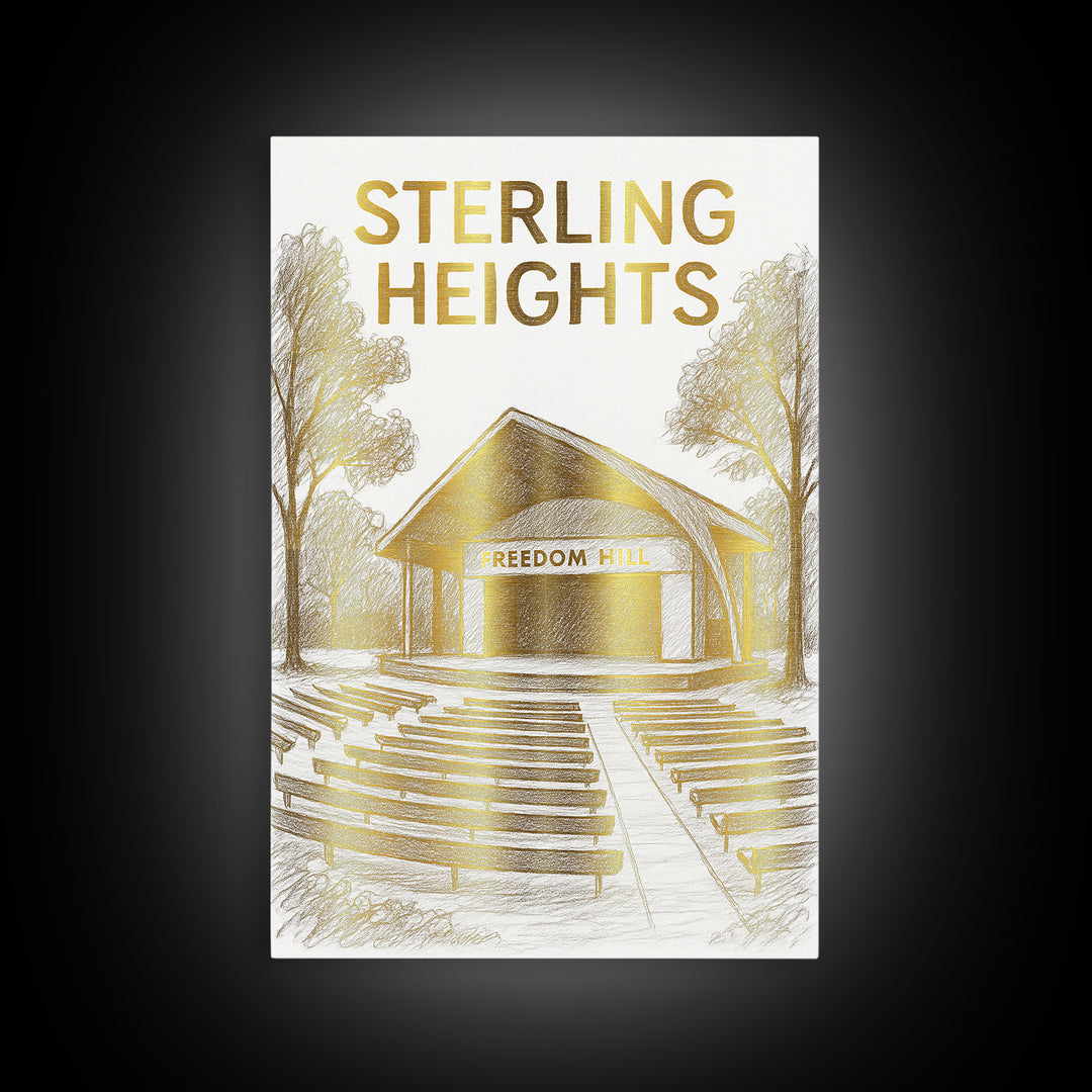Sterling Heights Michigan Travel Poster, Canvas Print, Minimalist Poster Art, Sterling Heights Travel Art, City Art Print, Wanderlust Decor