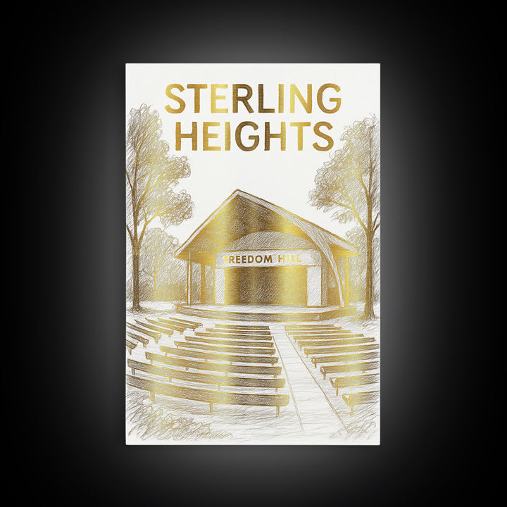 Sterling Heights Michigan Travel Poster, Canvas Print, Minimalist Poster Art, Sterling Heights Travel Art, City Art Print, Wanderlust Decor