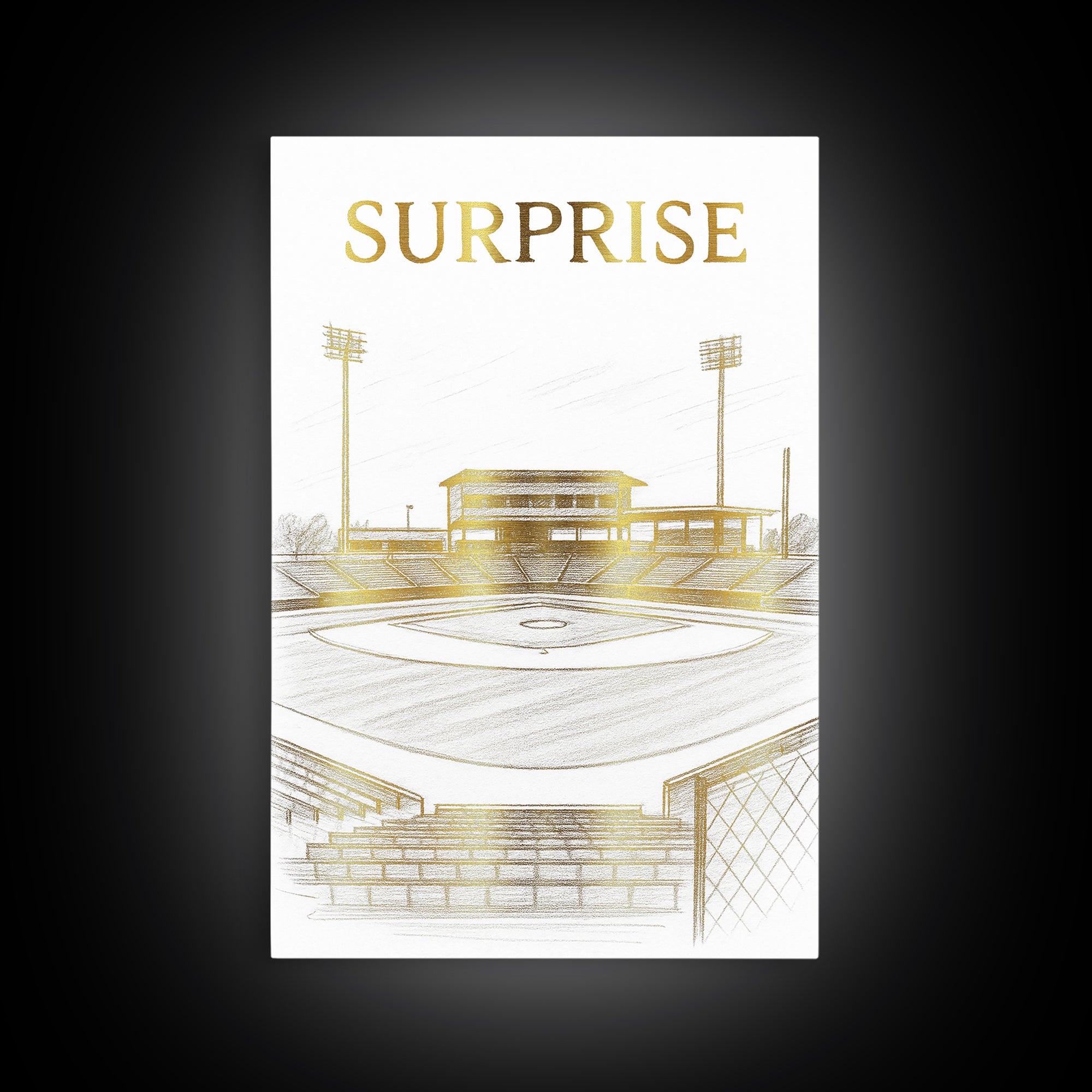 Surprise Arizona Travel Poster, Canvas Print, Gold Line Drawing Wall Art, Surprise Art Print, Travel Art, Travel Poster Set, Home Decor