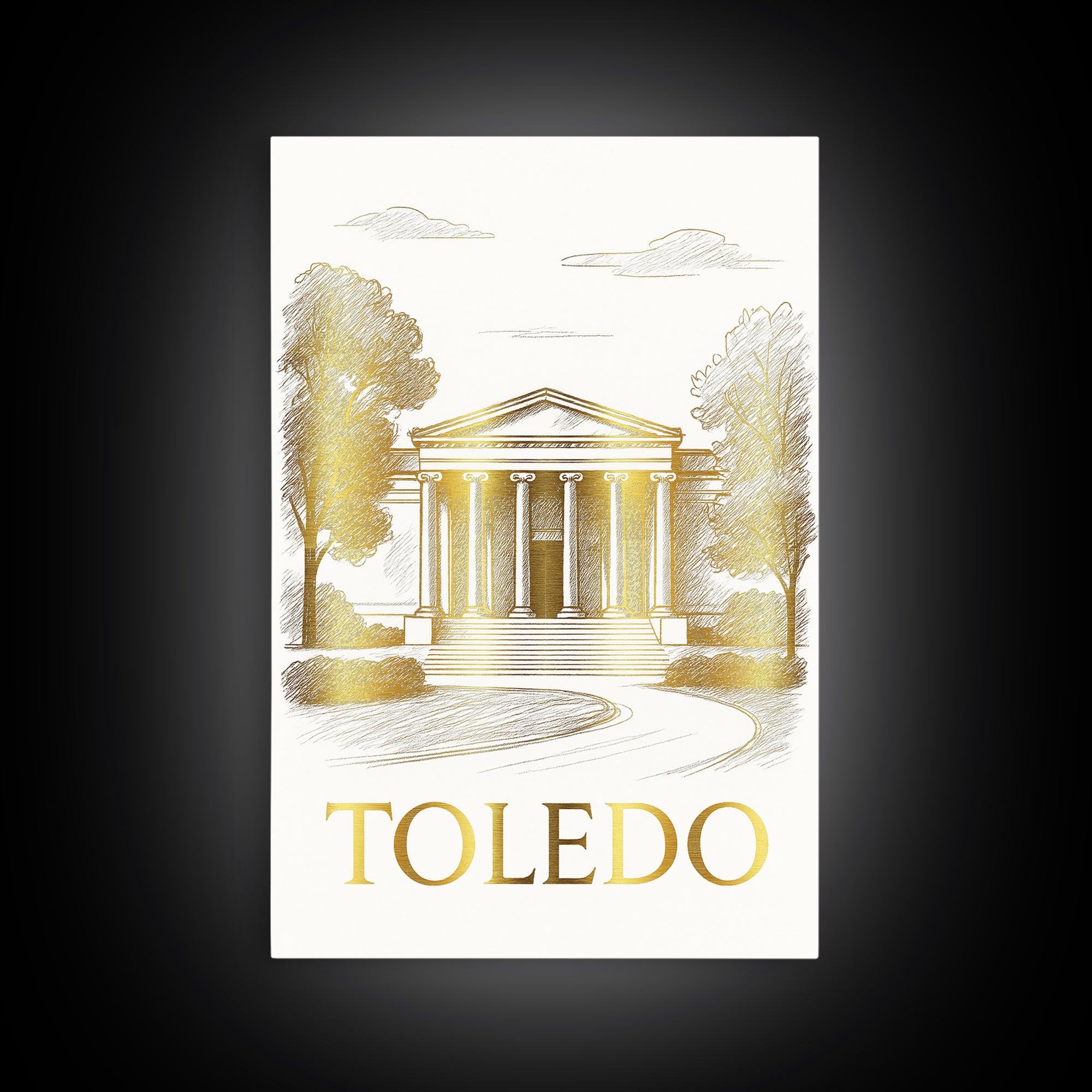 Toledo Travel Poster, Canvas Print, Minimalist Poster Art, Toledo Art Print, Fine Art Print, Vintage City Poster, Vintage Travel Print