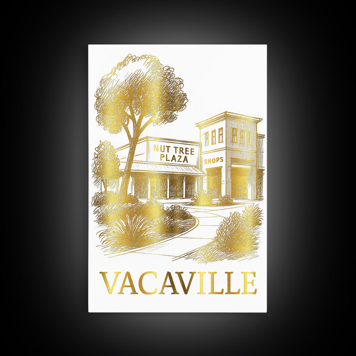 Vacaville Travel Poster, Canvas Print, Elegant City Illustration, Vacaville Travel Art, Home Office Decor, Gift For Travelers, Design 2