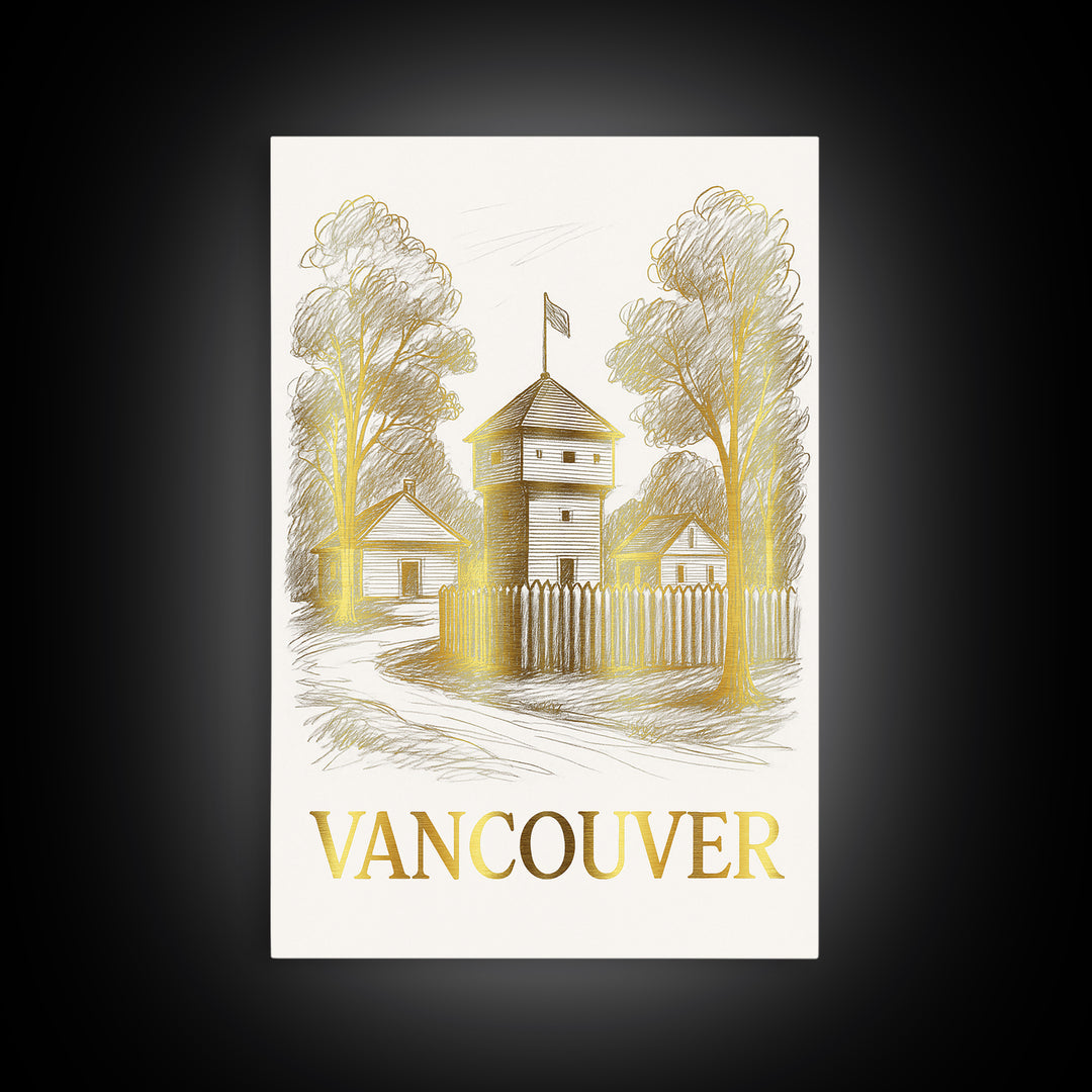 Vancouver Travel Poster, Canvas Print, Elegant City Illustration, Vancouver City Art, Vintage City Art, City Art Print, Vintage City Poster