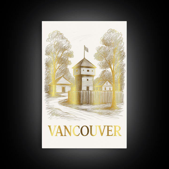 Vancouver Travel Poster, Canvas Print, Elegant City Illustration, Vancouver City Art, Vintage City Art, City Art Print, Vintage City Poster