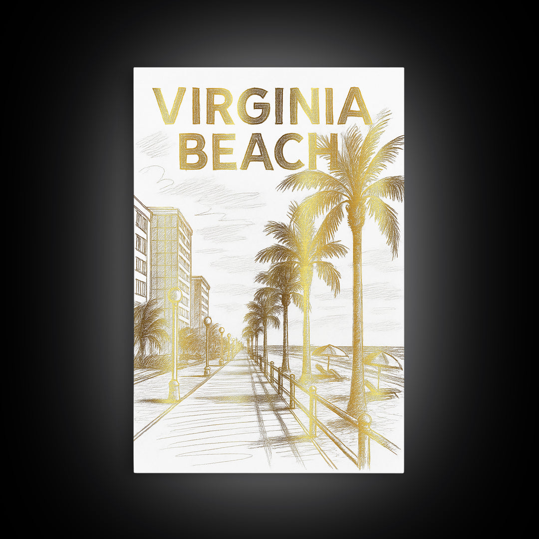 Virginia Beach Virginia Travel Poster, Canvas Print, Minimalist Poster Art, Virginia Beach Art Print, Home Office Decor, Gift For Travelers
