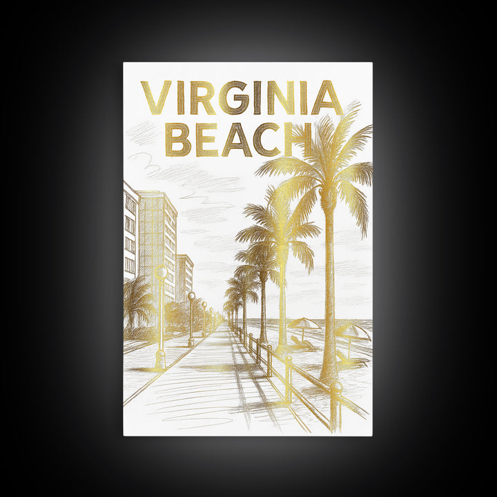 Virginia Beach Virginia Travel Poster, Canvas Print, Minimalist Poster Art, Virginia Beach Art Print, Home Office Decor, Gift For Travelers