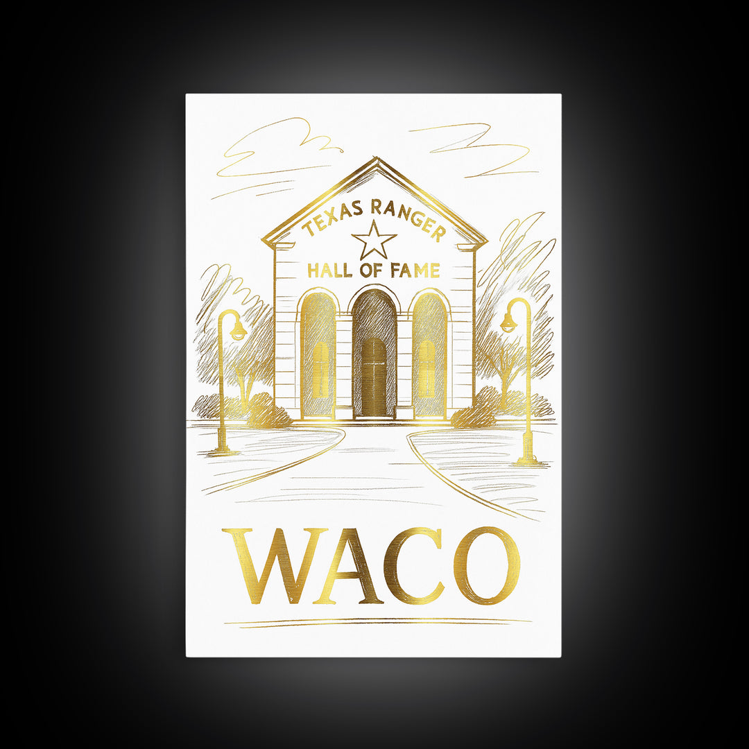 Waco Travel Poster, Canvas Print, Elegant City Illustration, Waco Poster Print, City Illustration, Fine Art Print, Vintage City Poster