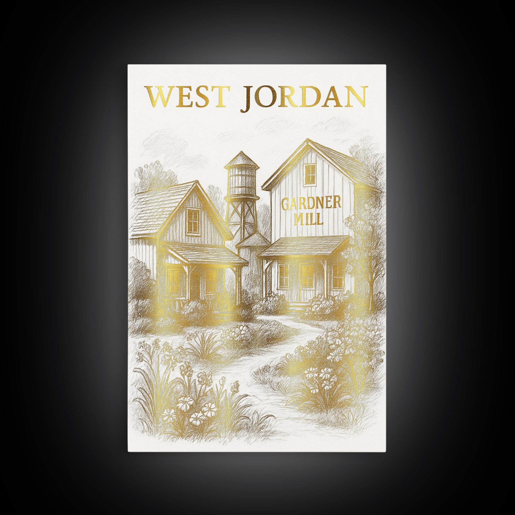 West Jordan Utah Travel Poster, Canvas Print, Elegant City Illustration, West Jordan Wall Art, Vintage Travel Print, City Art Print