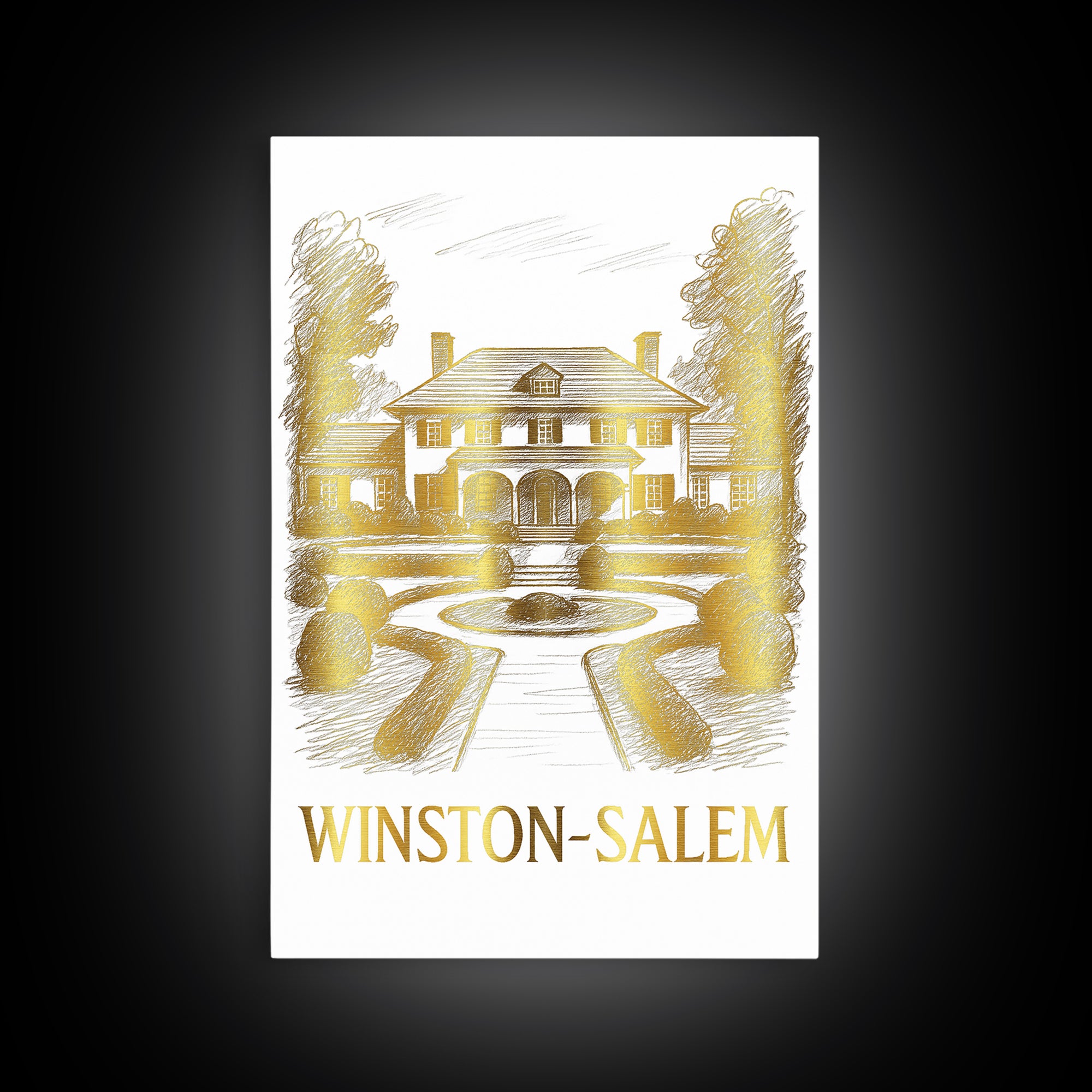 Winston Salem Travel Poster, Canvas Print, Minimalist Poster Art, Winston Salem Art Print, Watercolor Downtown Skyline, Retro Travel Print